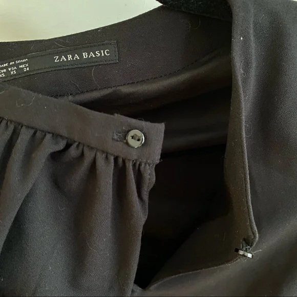 Zara Basic Long Sleeve Black Dress size XS - Picture 6 of 8